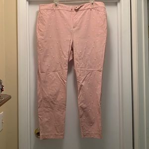 Old Navy Pixie High Rise Pink Pants with Daisy Embroidery
